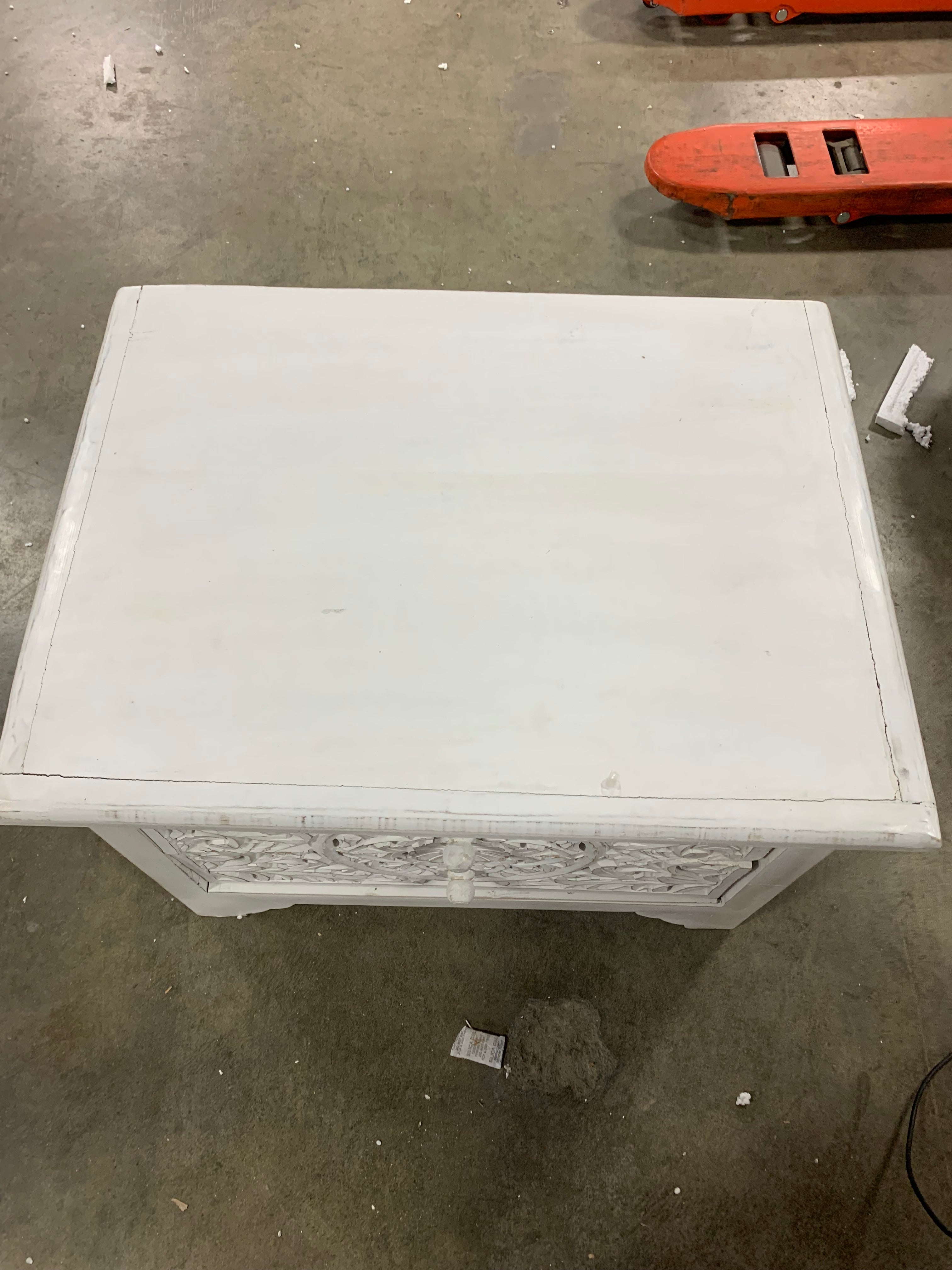 2-Drawers Antique White Wooden Nightstand