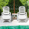 5 Position Adjustable Folding Lounger Chaise Chair with Wheels