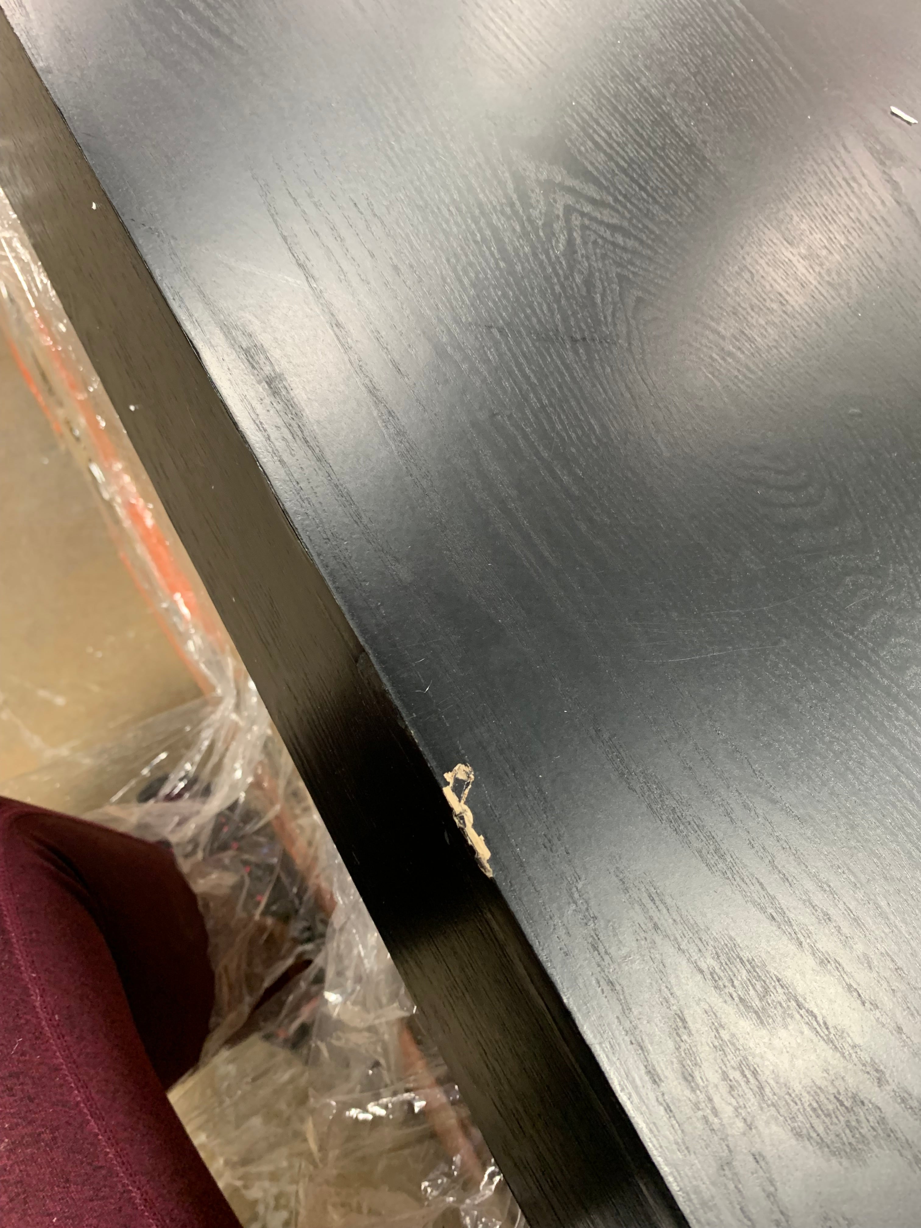 Black/Brass Large Rectangle Wood Coffee Table