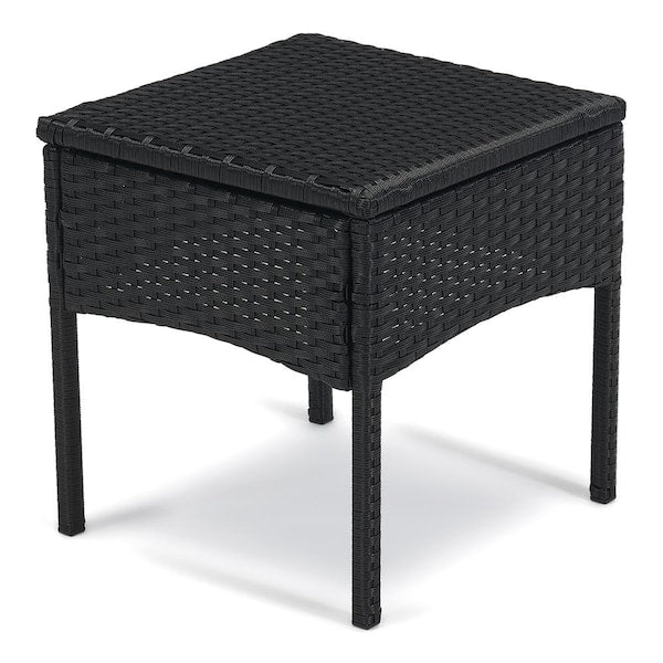 3-Piece Wicker Patio Conversation Set with Tan Cushions