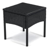 3-Piece Wicker Patio Conversation Set with Tan Cushions