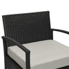 3-Piece Wicker Patio Conversation Set with Tan Cushions