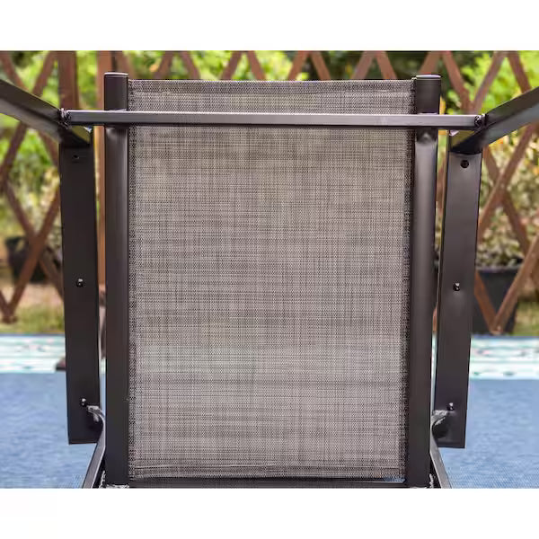 Black Stackable Lightweight Aluminum Patio Outdoor Dining Chair (2-Pack)
