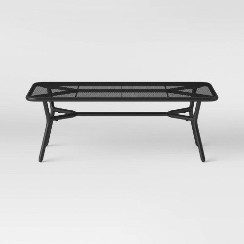 Metal Mesh Outdoor Patio Coffee Table Low-Profile, Black