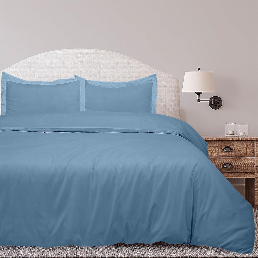 Lake Blue Duvet Cover Queen Size - 3 Piece Zipper Closure