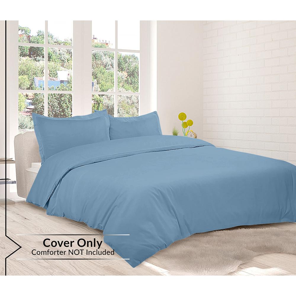 Lake Blue Duvet Cover Queen Size - 3 Piece Zipper Closure