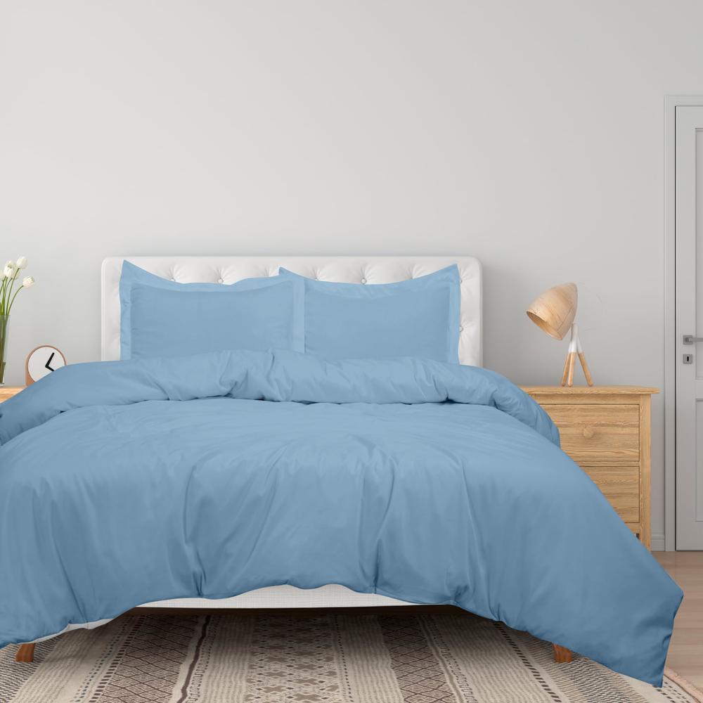 Lake Blue Duvet Cover Queen Size - 3 Piece Zipper Closure