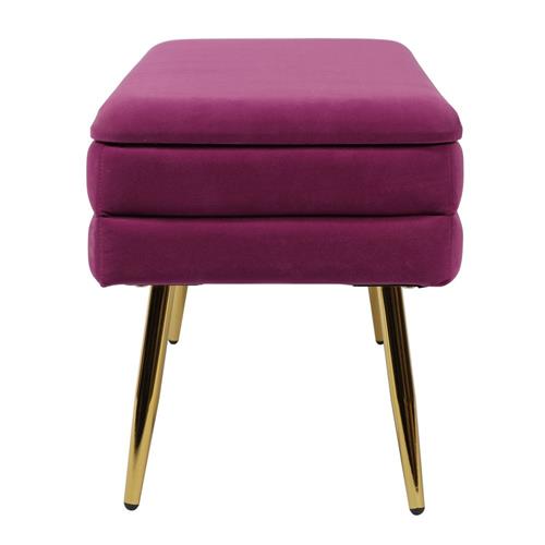 Yuki Modern Classic Purple Velvet Upholstered Storage Bench