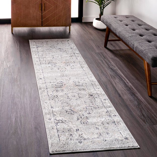 Gena Distressed Transitional Medallion Area Rug 2'6"x8' Runner
