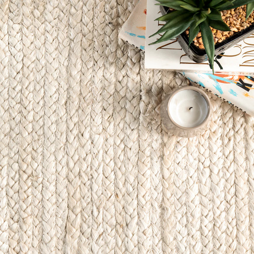 Rigo Hand Woven Farmhouse Jute Area Rug 3'x5'