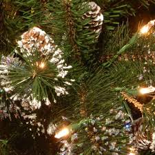 Pre-lit Glitter Artificial Christmas Pine Garland with Cones, final cut