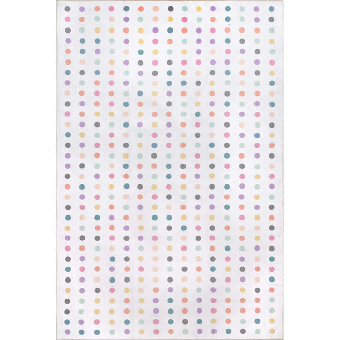 Polka Dotted Washable Area Rug