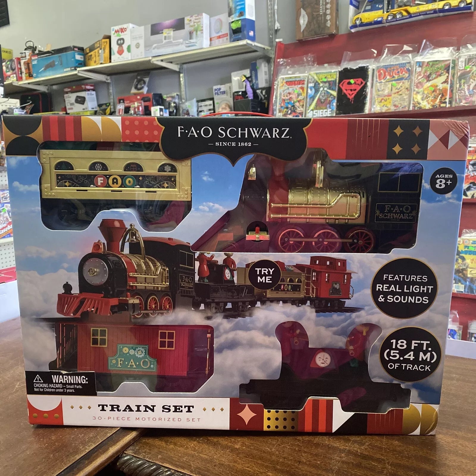 30 Piece Motorized Train Set Classic Christmas Sounds Light Up