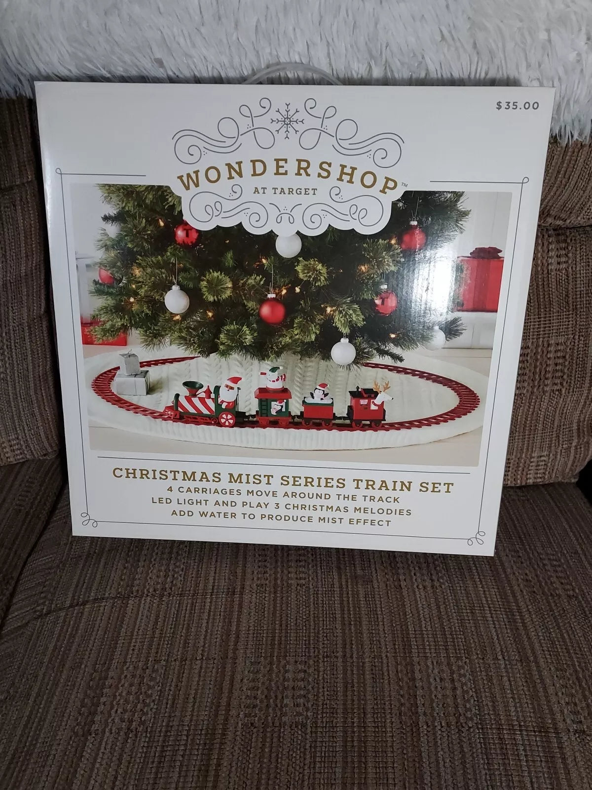 Wondershop Christmas Mist Train Set LED Lights & Sound Dark Skin Santa holiday