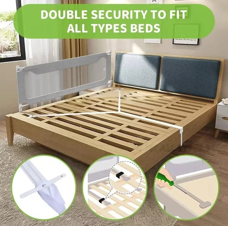 Bed Rail for Toddlers/Infants Safety Bed Guardrail White Fit All Sizes - Set of 2