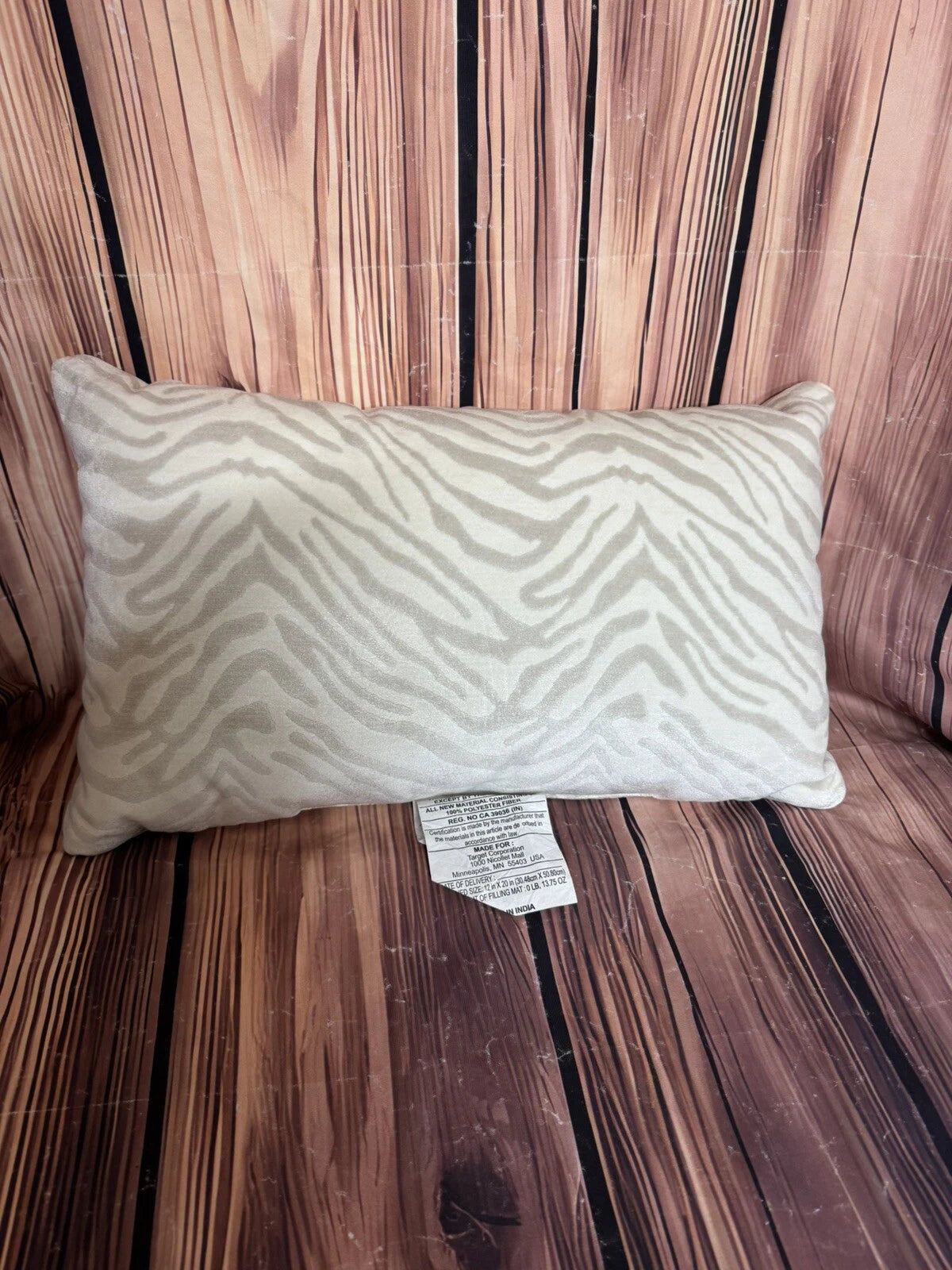 12x20 Zebra Print Lumbar Accent Throw Pillow SHOWROOM ITEM