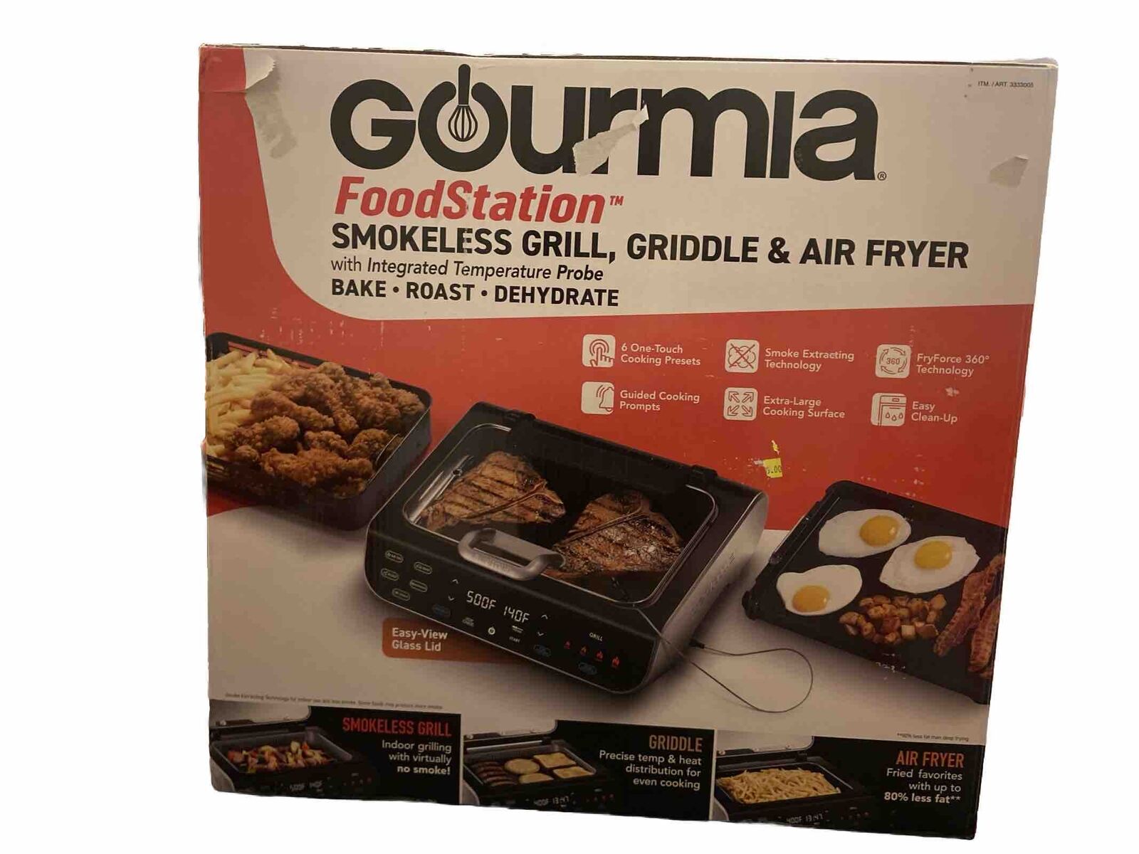 3-in-1 Smokeless Grill, Griddle, & Air Fryer with Integrated