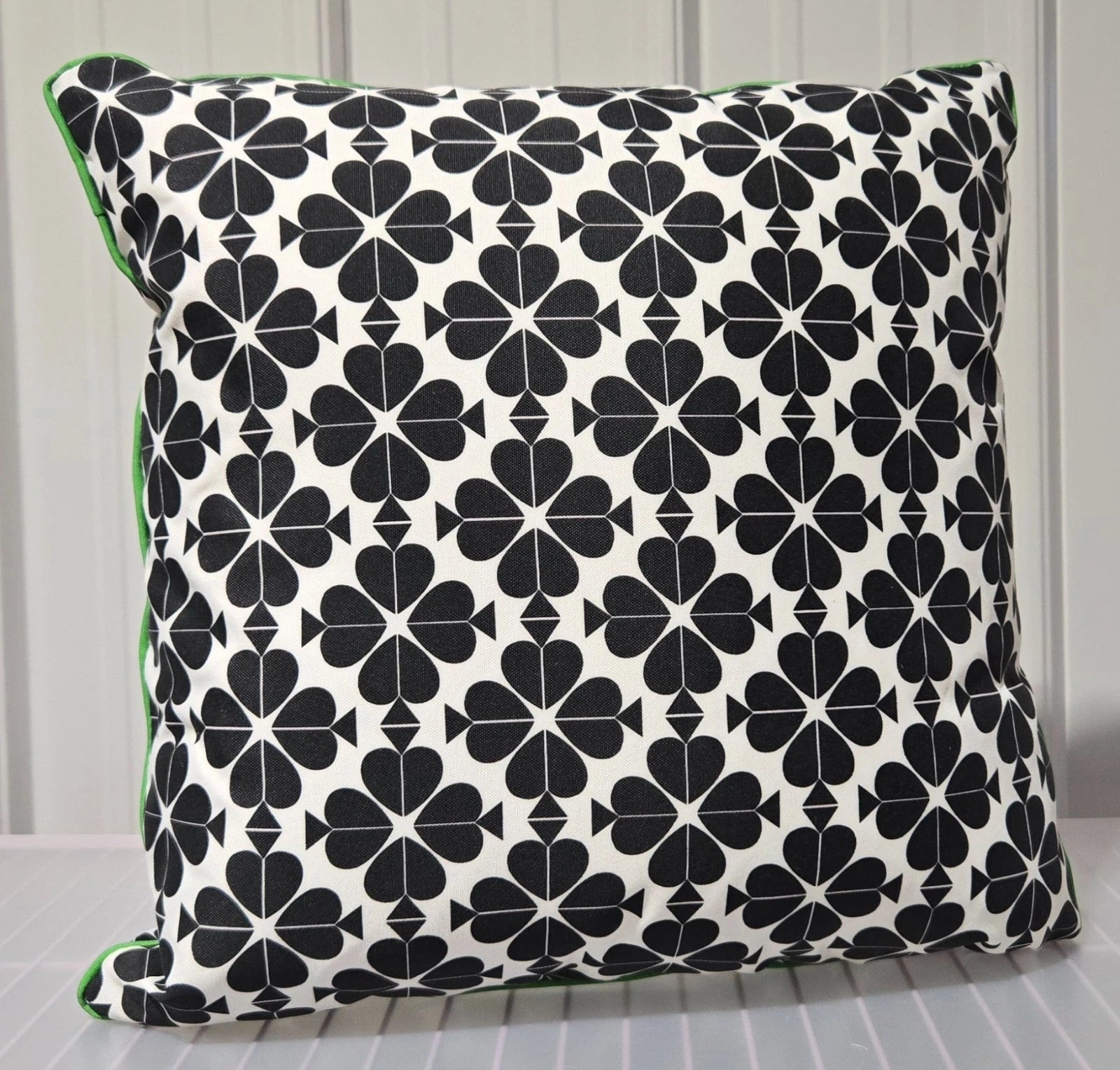 Kate Spade Black & White Floral Spade Design 20" Square Accent Throw Pillow - SHOWROOM ITEM