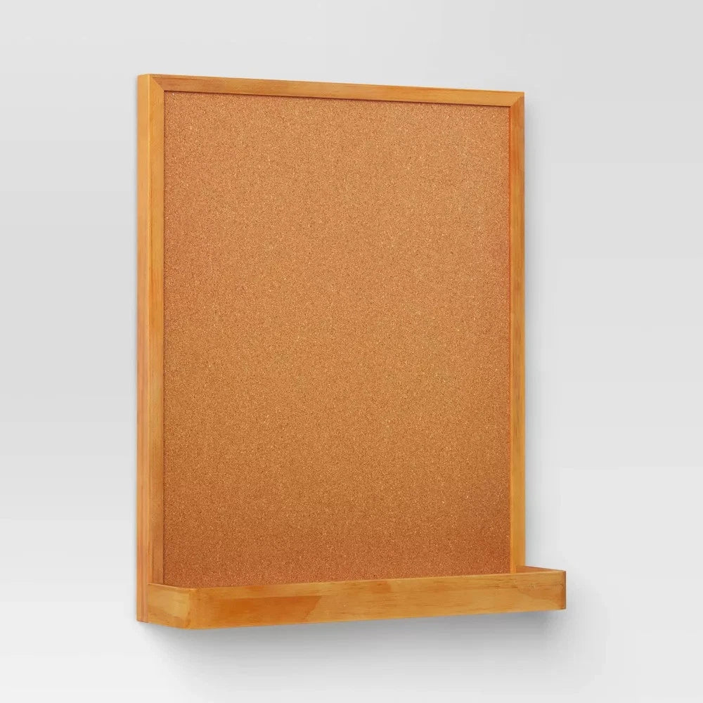 17"x20" Memo Board with Shelf  - Brown SHOWROOM ITEM