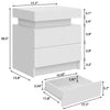 2-Drawer LED White Nightstand