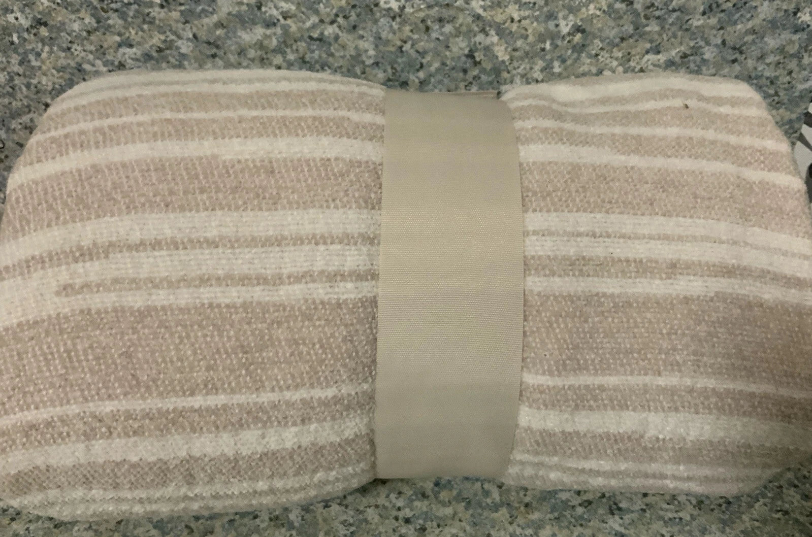 Square Pattern Chenille Woven Throw Blanket Beige