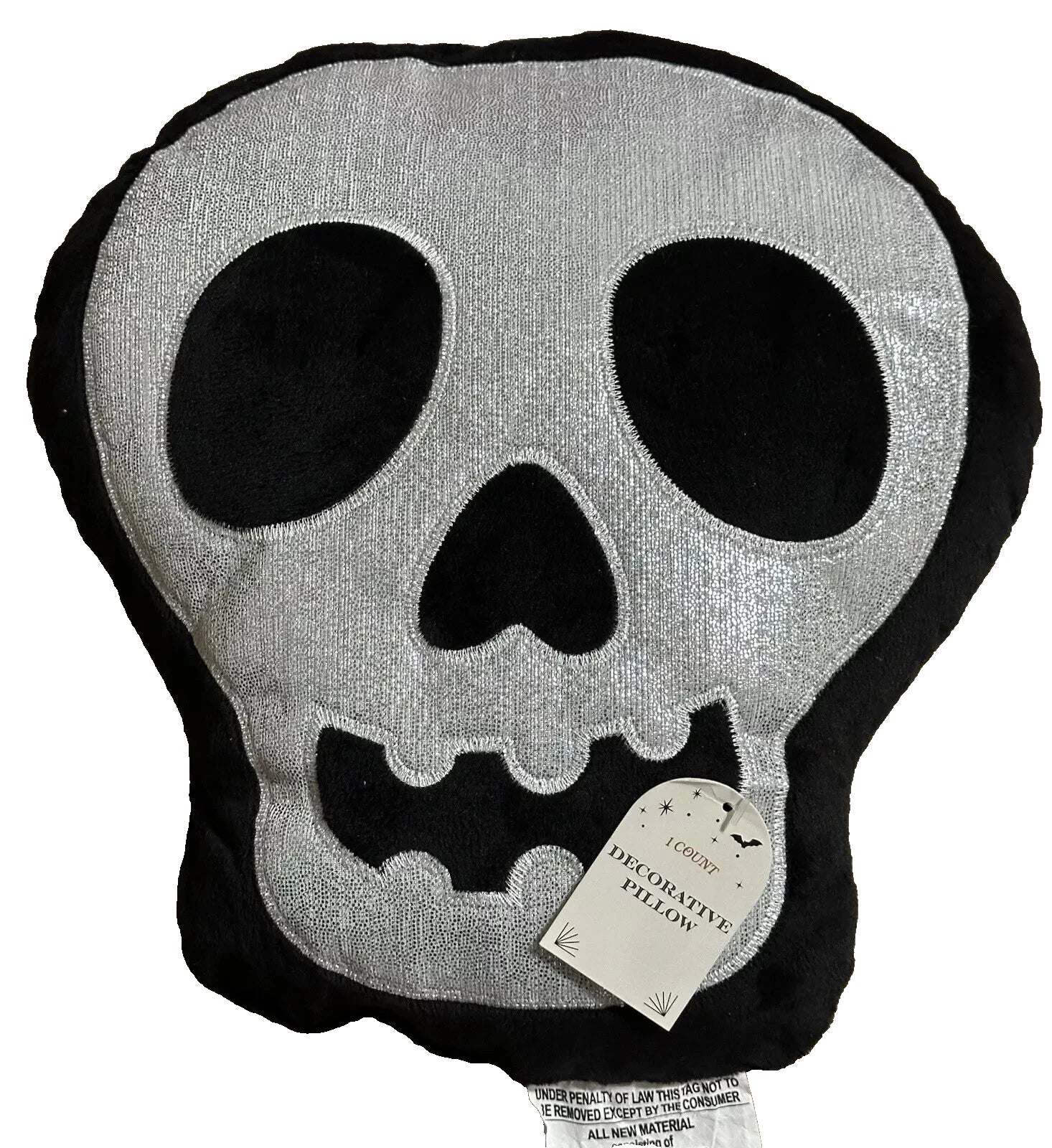 Bullseye Playground Black Decorative Skull Pillow