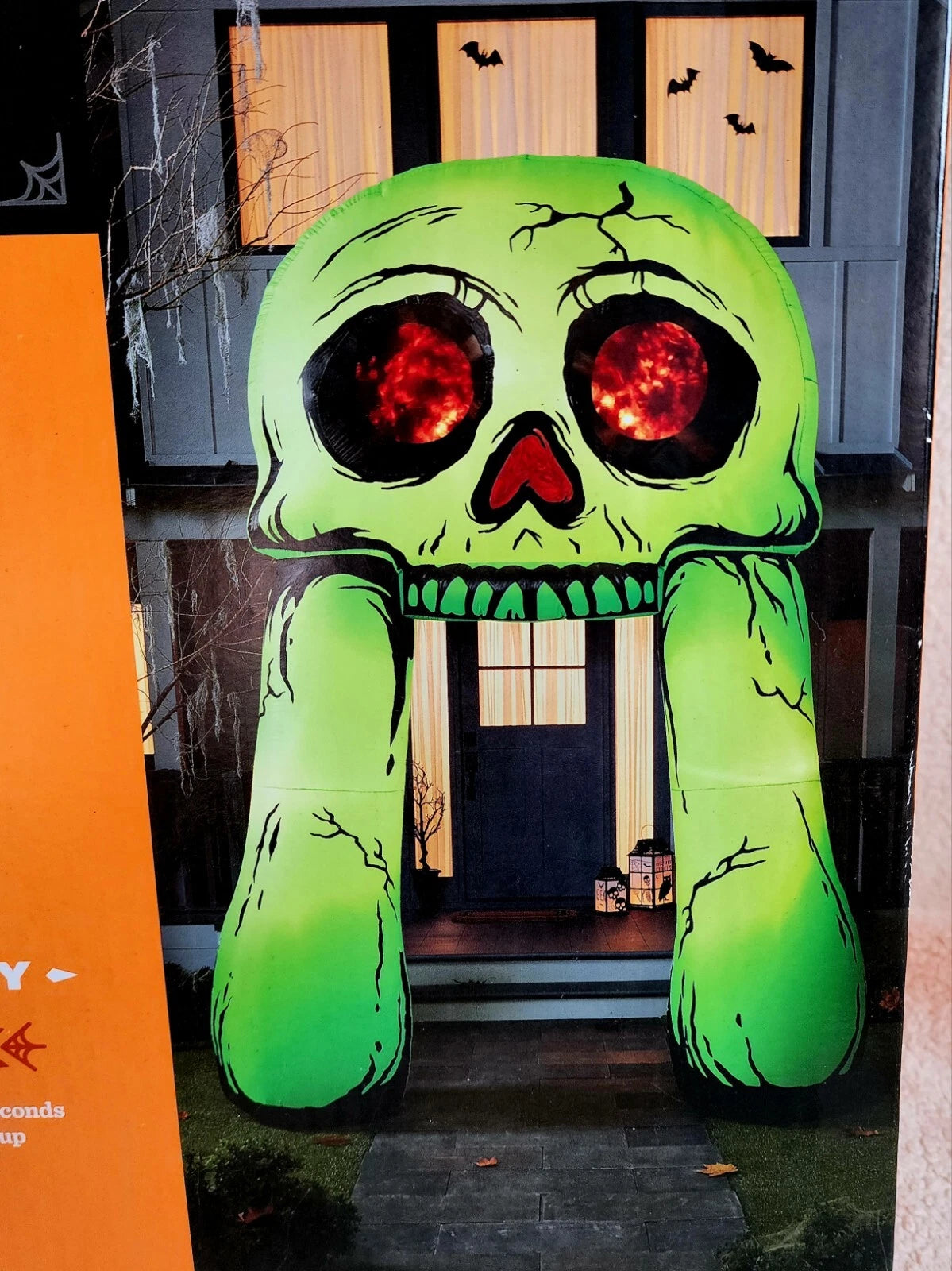 LED Skull Archway Inflatable Halloween Projection Decoration Green