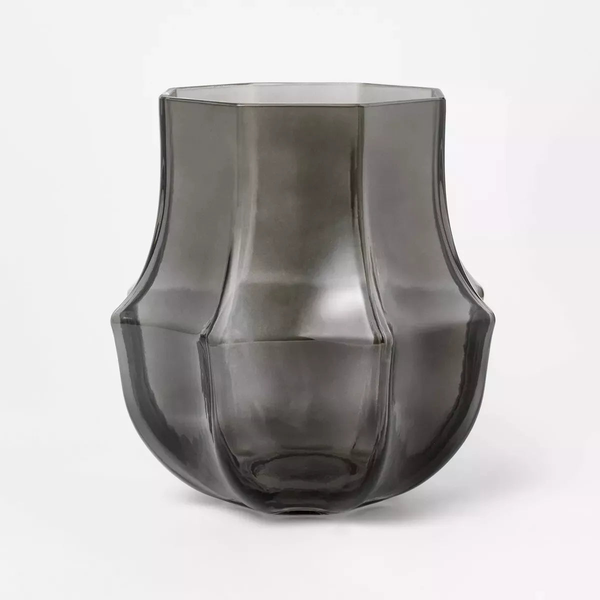 Geo Glass Decorative Vase Gray, final cut