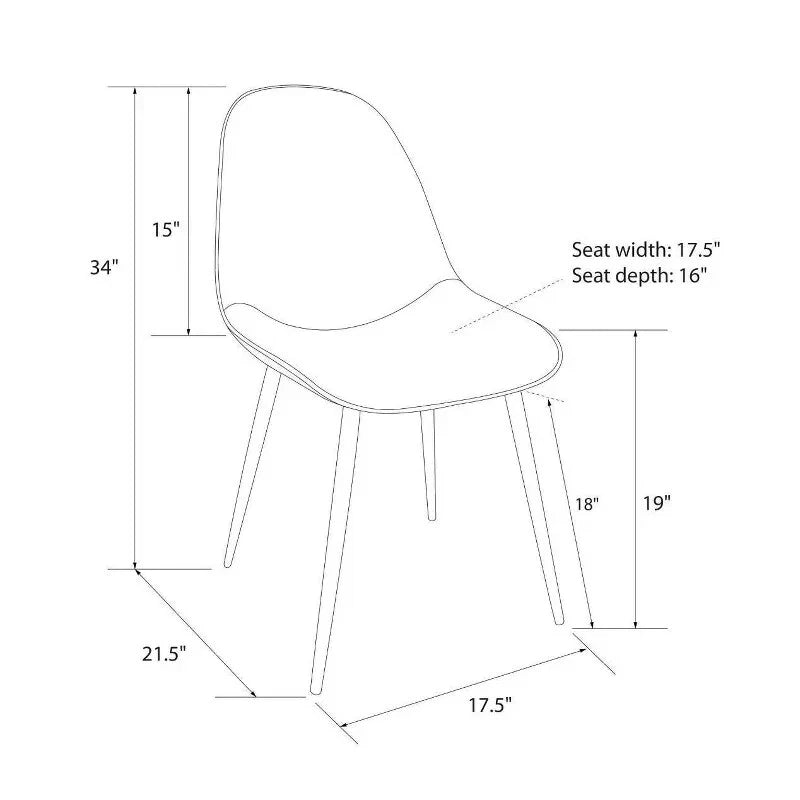 1 Piece Copley Dining Chairs Light Gray