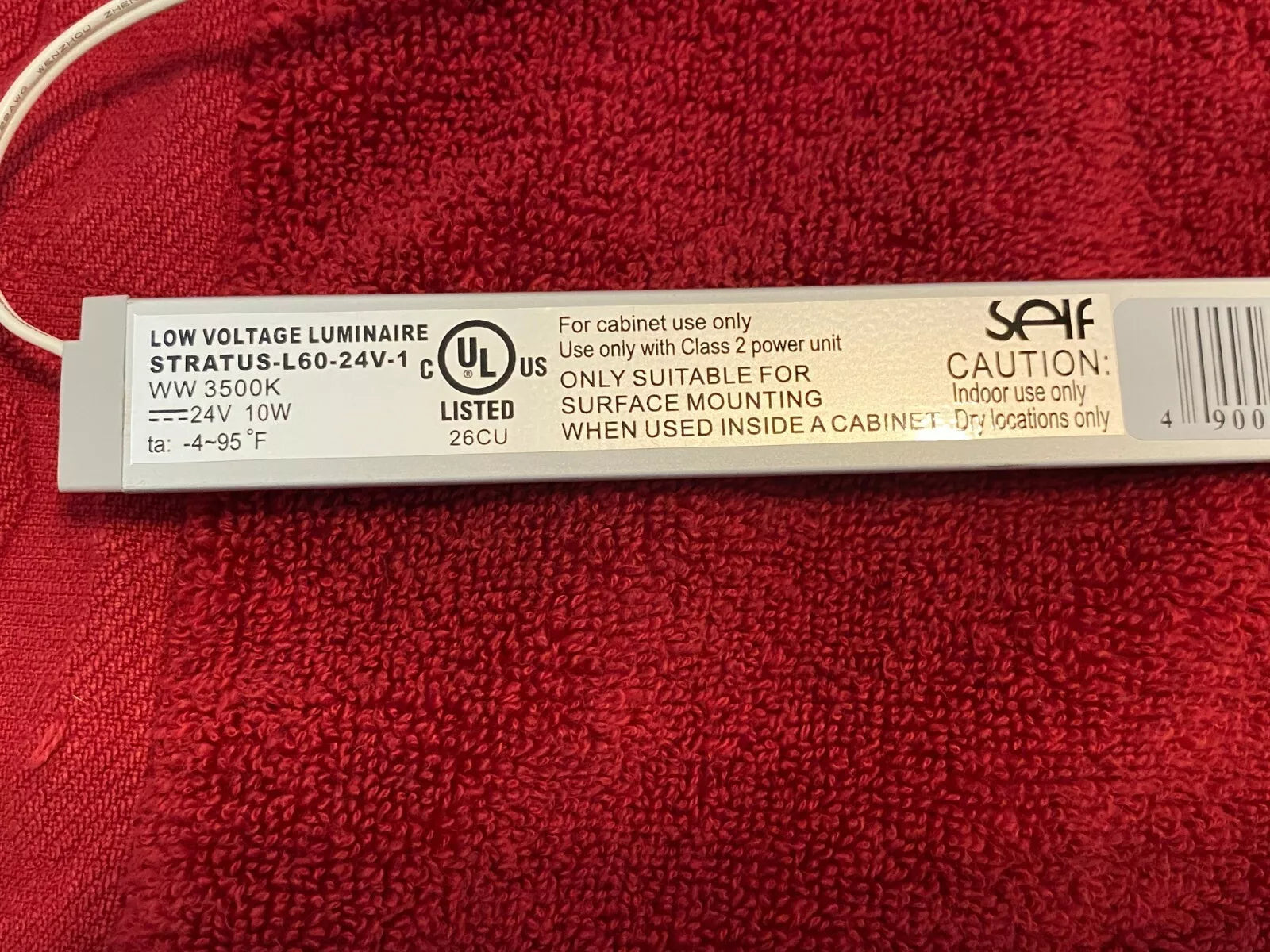 SELF ELECTRONICS LOW VOLTAGE LUMINAIRE STRATUS-1 LED UNDER SHELF LIGHT