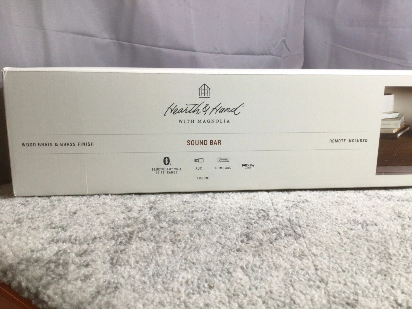 Wood & Brass Finish Dolby Digital Sound Bar