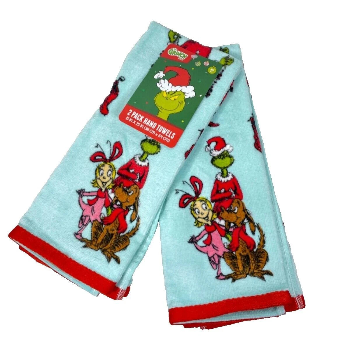 Dr. Seuss The Grinch Christmas Hand Towels 2 Pack, final cut