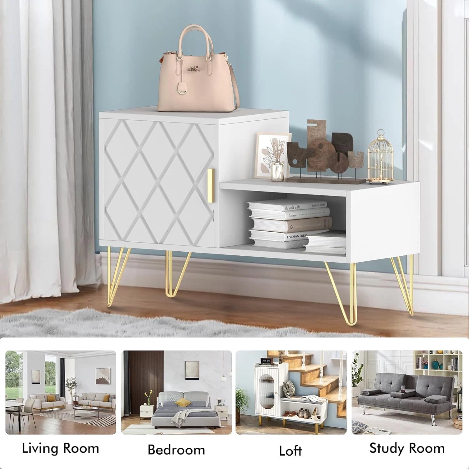 Entryway Shoe Bench, Storage Bench, White