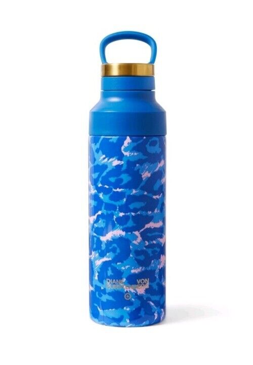 DVF Diane Von Furstenberg x Target Leopard Blue Stainless Steel Water Bottle, final cut