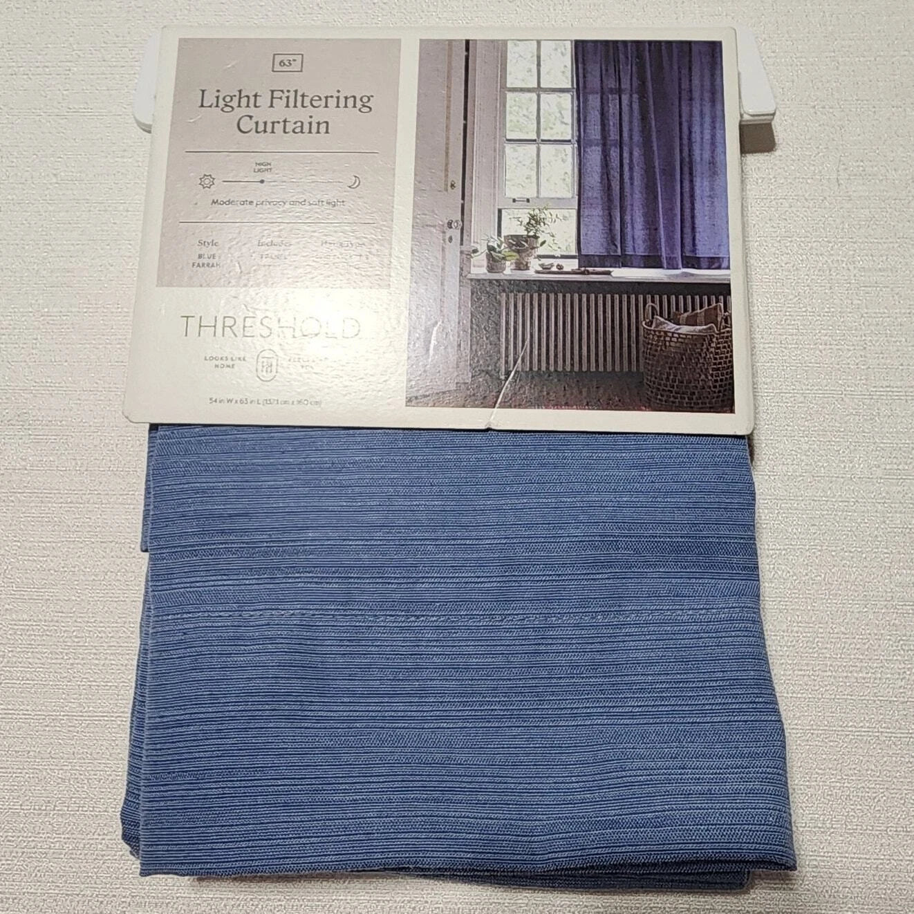 Light Filtering Curtain Set Blue Farrah