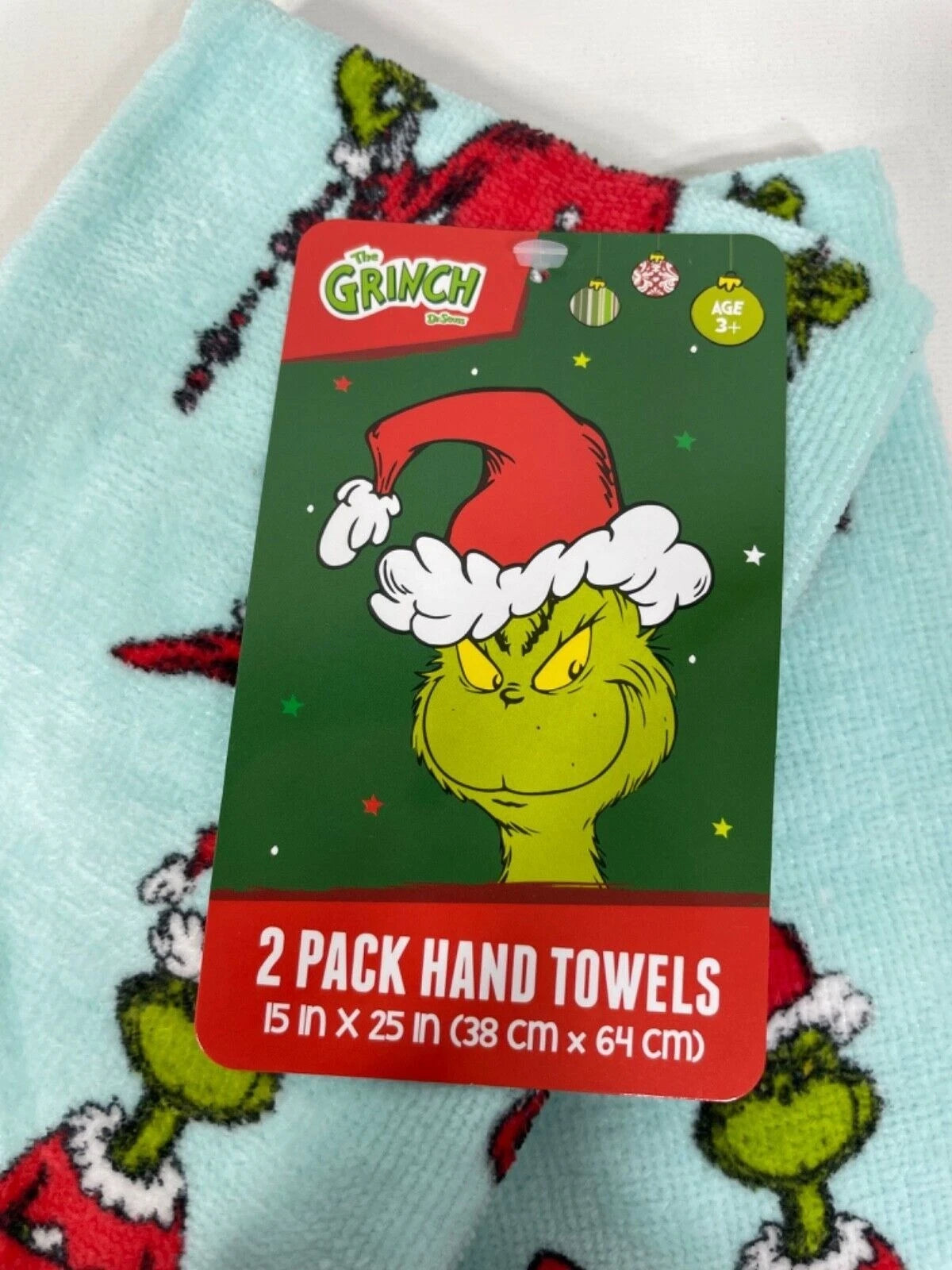 Dr. Seuss The Grinch Christmas Hand Towels 2 Pack, final cut
