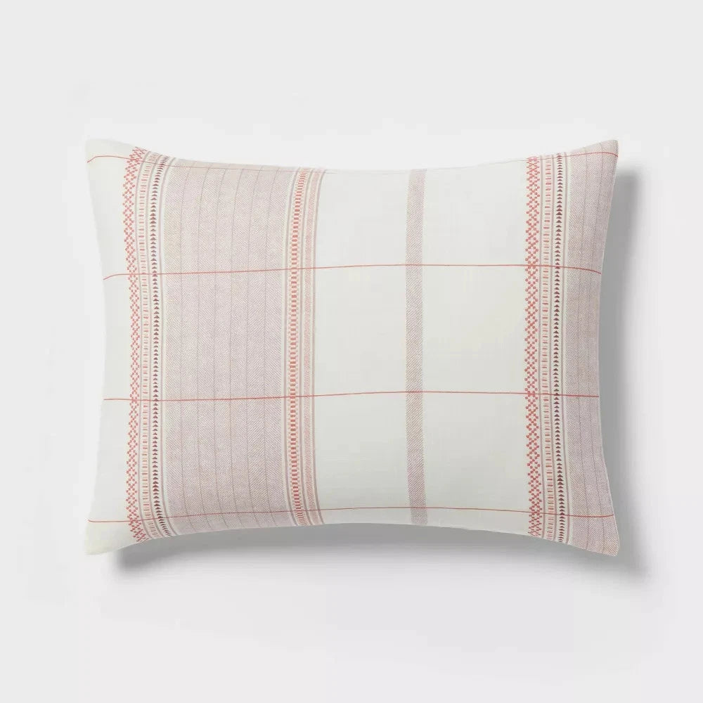 8-Piece Comforter Set Boho Striped OEKO-TEX, Mauve, King