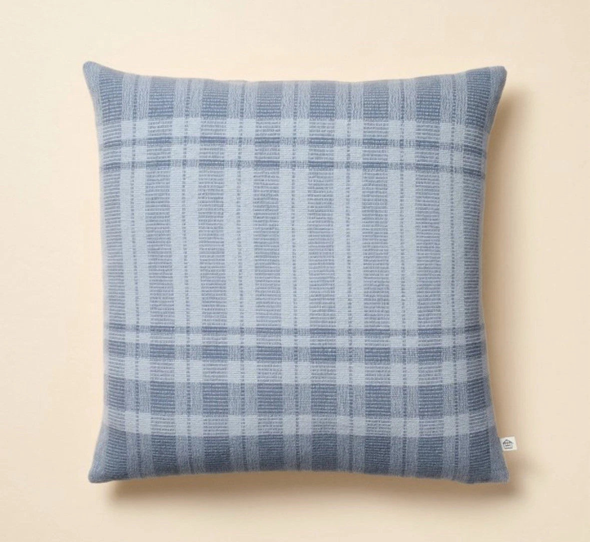 18” X 18” Tonal Plaid Square Throw Pillows Set Of 2 Blue- Hearth & Hand - SHOWROOM ITEM 