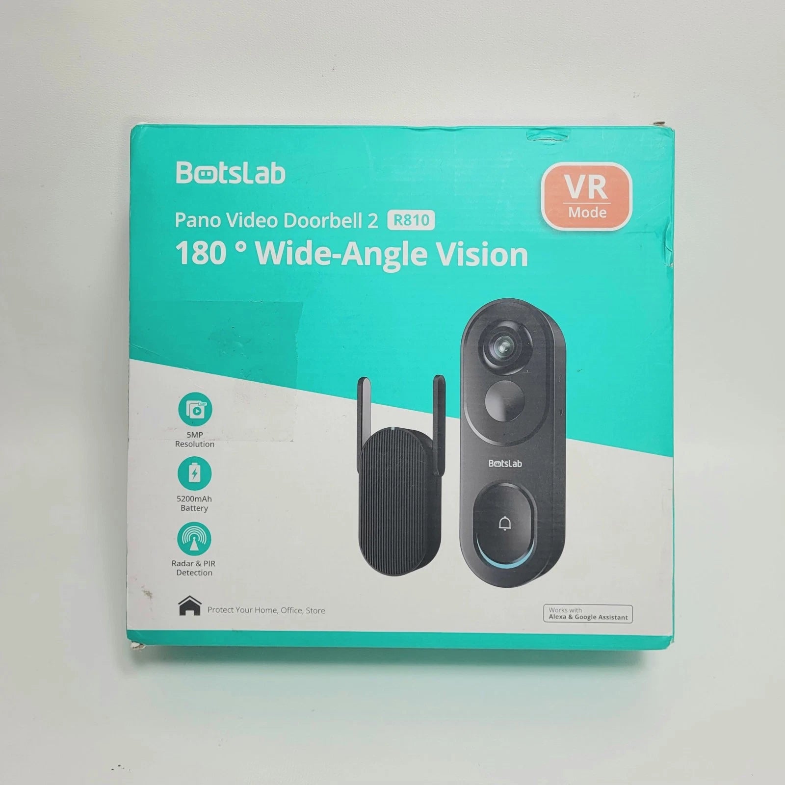 BotsLab Pano Video Doorbell 2, 180 Wide Angle Vision