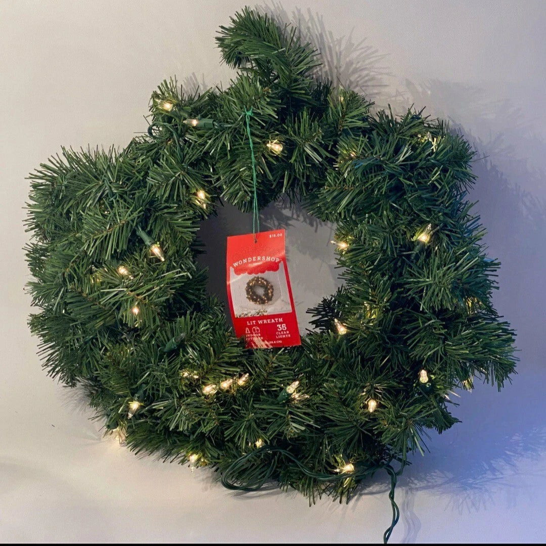 Lit Christmas Wreath