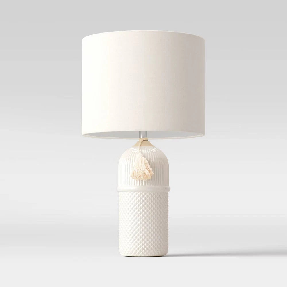 Large Assembled Ceramic Table Lamp White