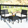 Patiojoy 2PCS Patio Rattan Furniture Set Conversation Sofa - SHOWROOM ITEM