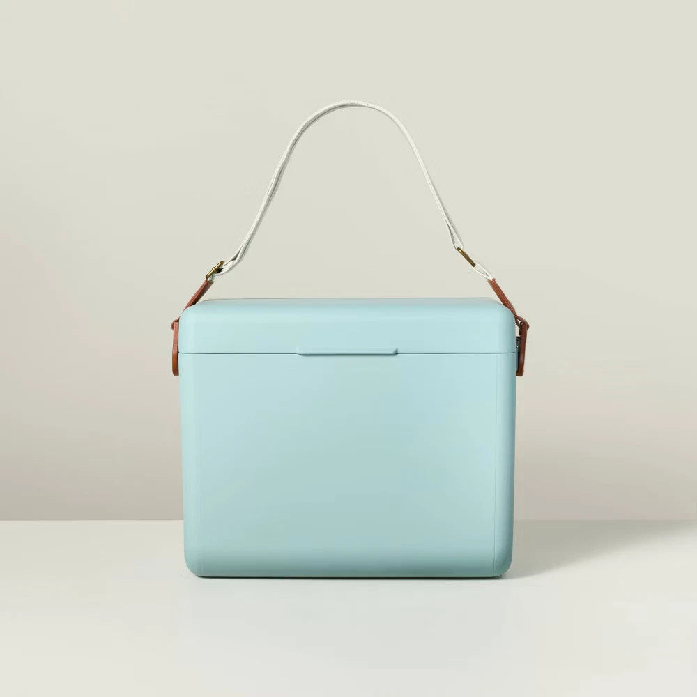 Hard-Sided Portable Cooler Light Blue