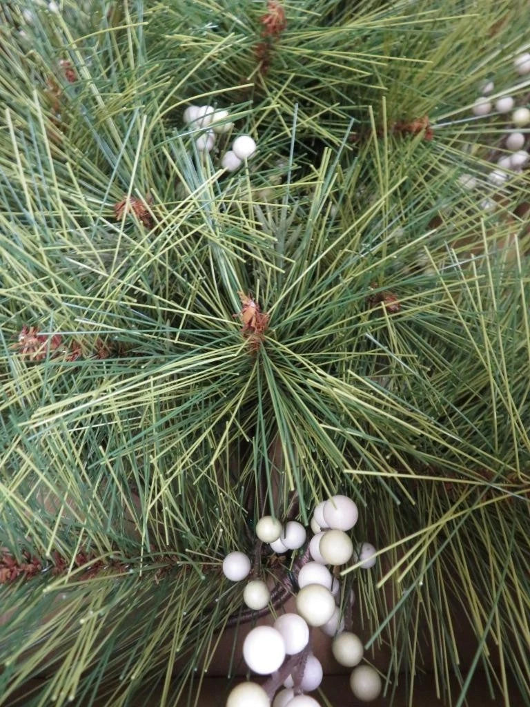Faux Needle Pine and Snowberry Christmas Garland