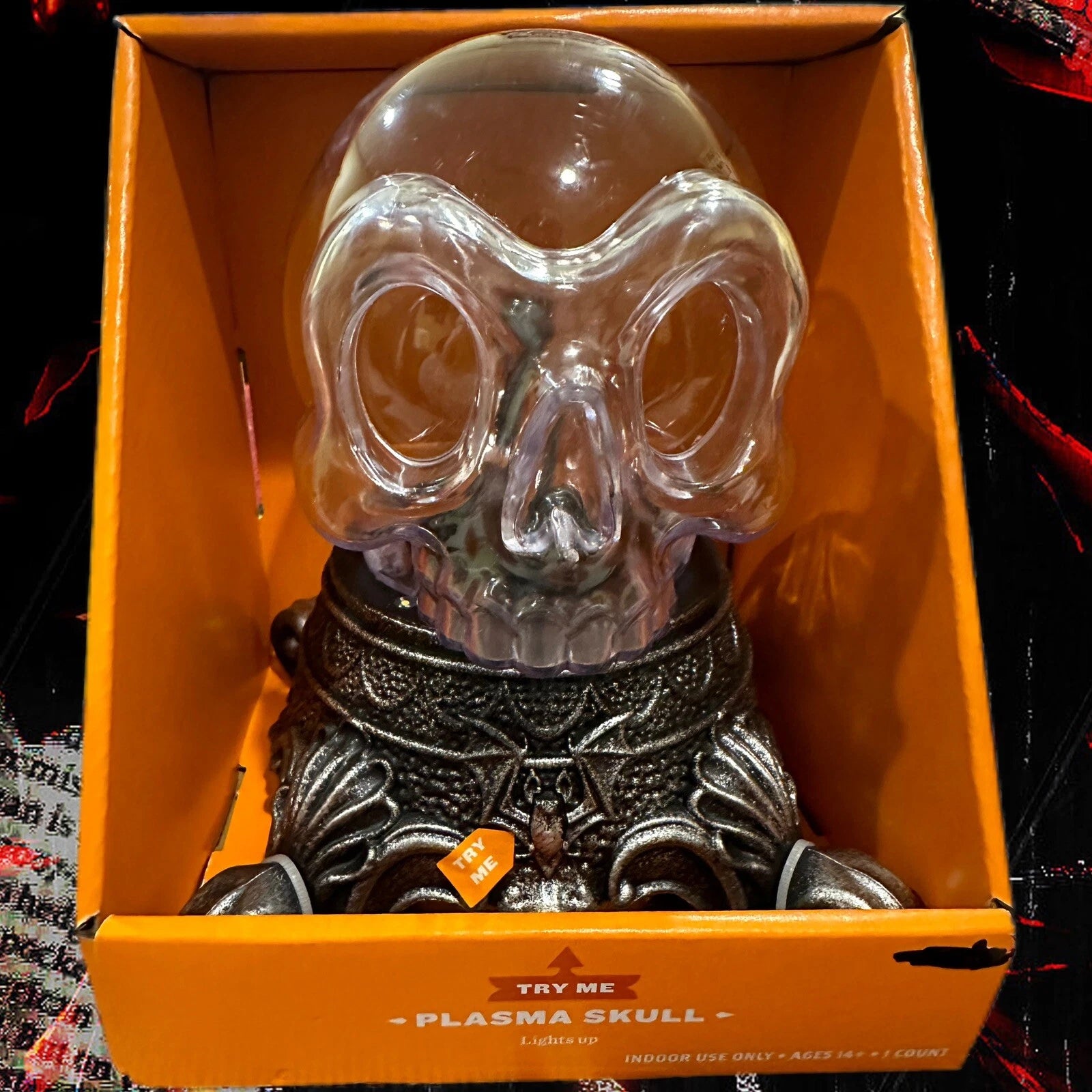 LED Light Up Plasma Ball Skull Halloween Working