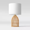 Rattan Diagonal Weave Table Lamp Tan