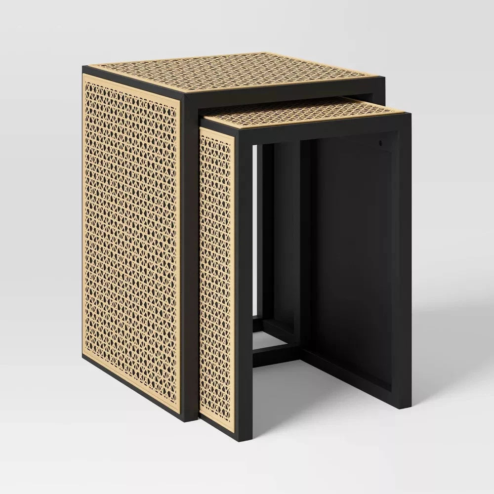 Nesting Accent Table Black/Natural 1-Piece