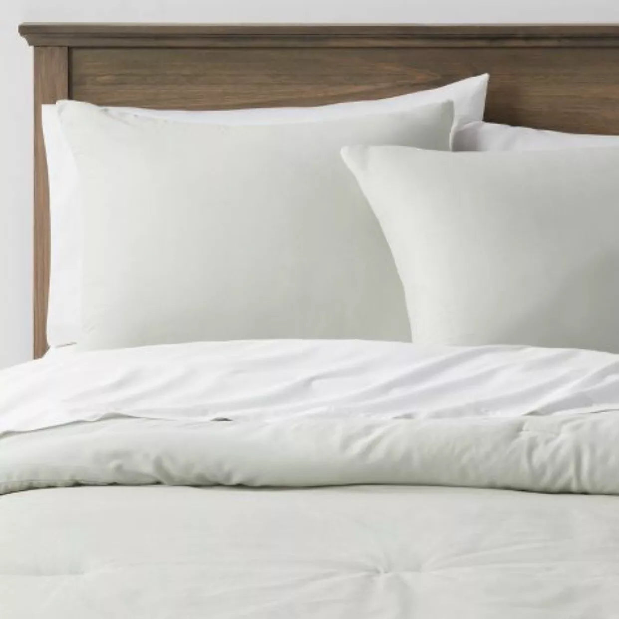 Washed Cotton Sateen Comforter & Sham Set Full / Queen Sage Green