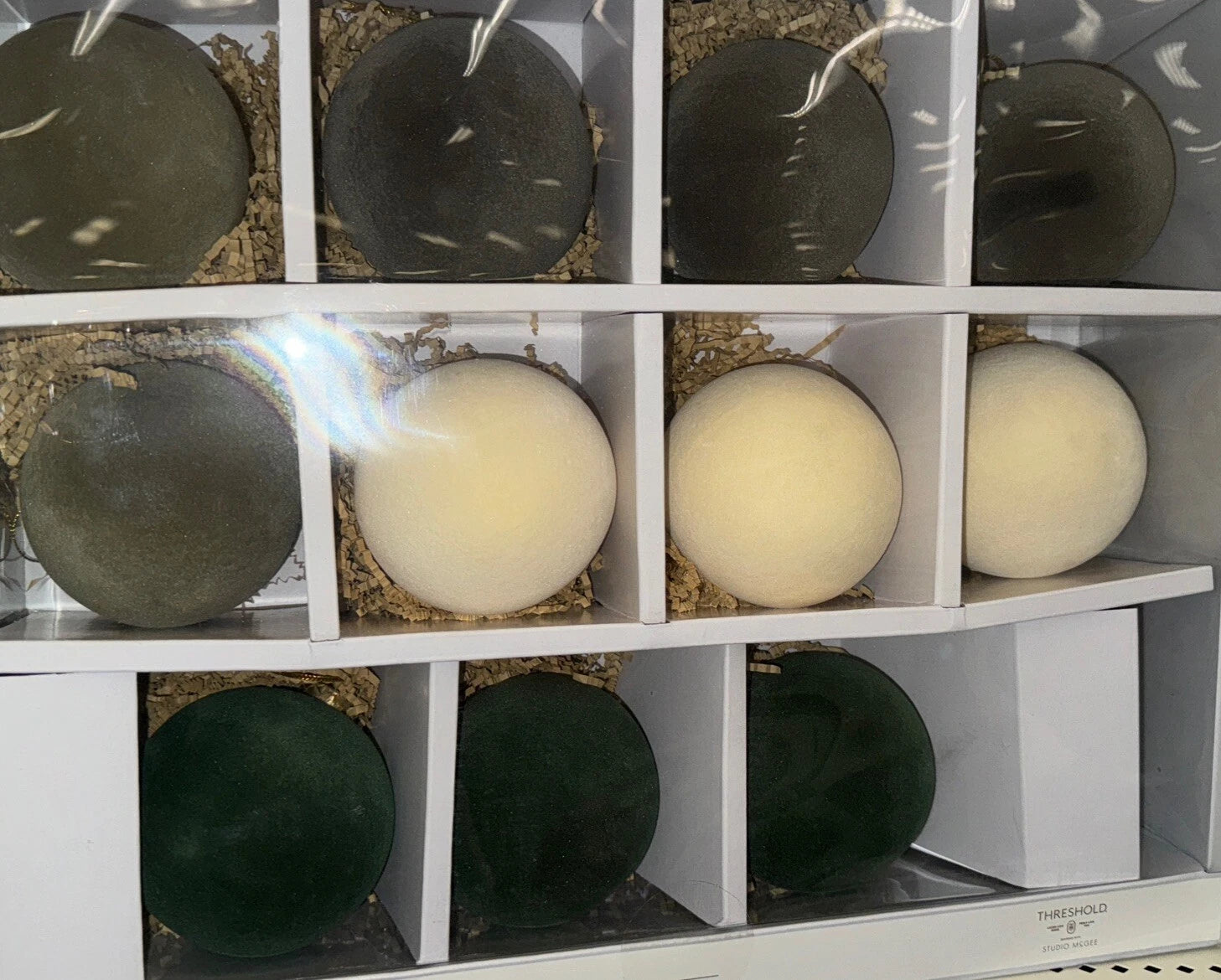 Set of 10 Flocked Velvet Christmas Tree Ornaments final cut