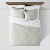 Washed Cotton Sateen Comforter & Sham Set Full / Queen Sage Green